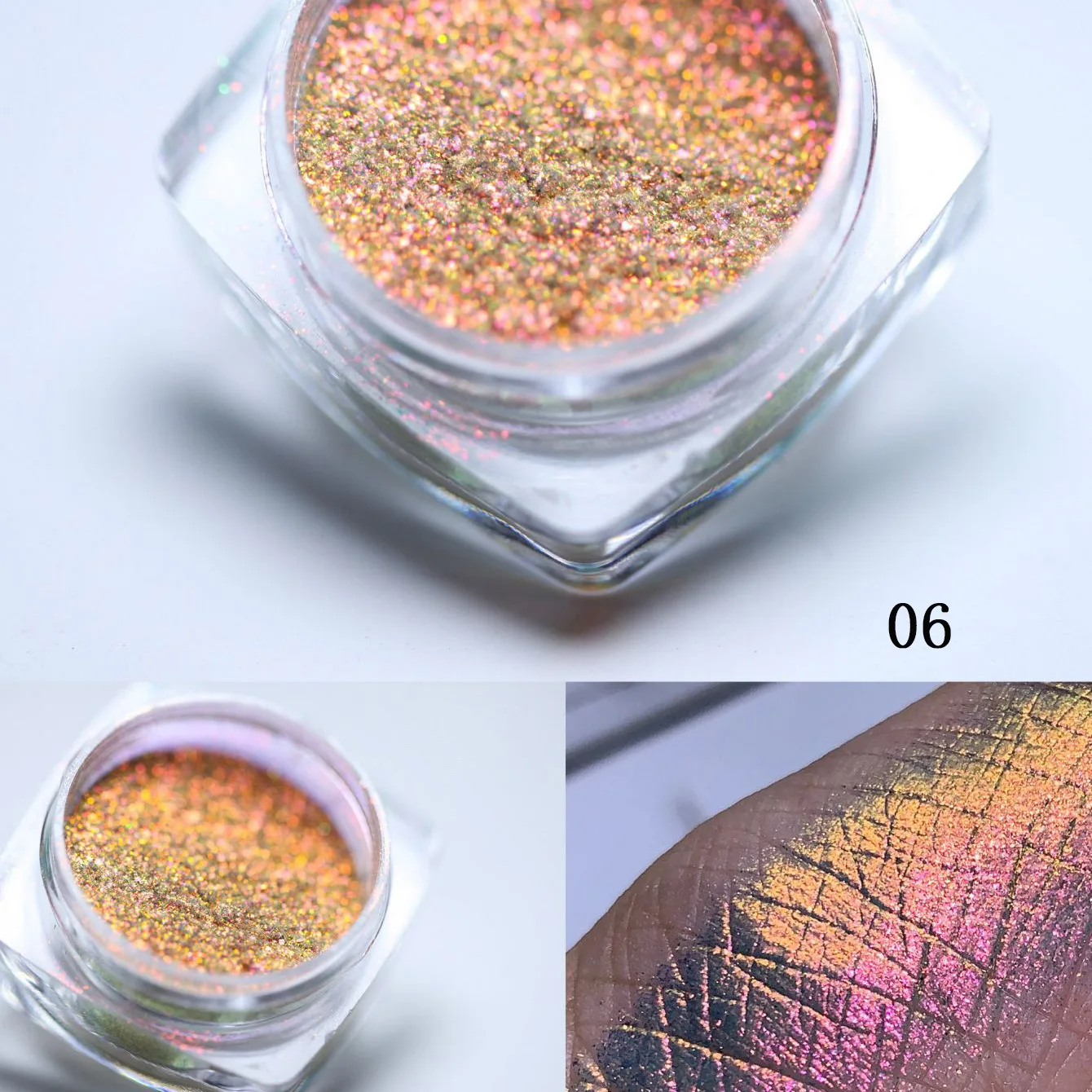Chameleon Effect Nail Powder Dust Ultra fine Rich Glossy Pigment Mermaid Mirror Chrome DIY Nail Art y2k Decoration 6Pcs
