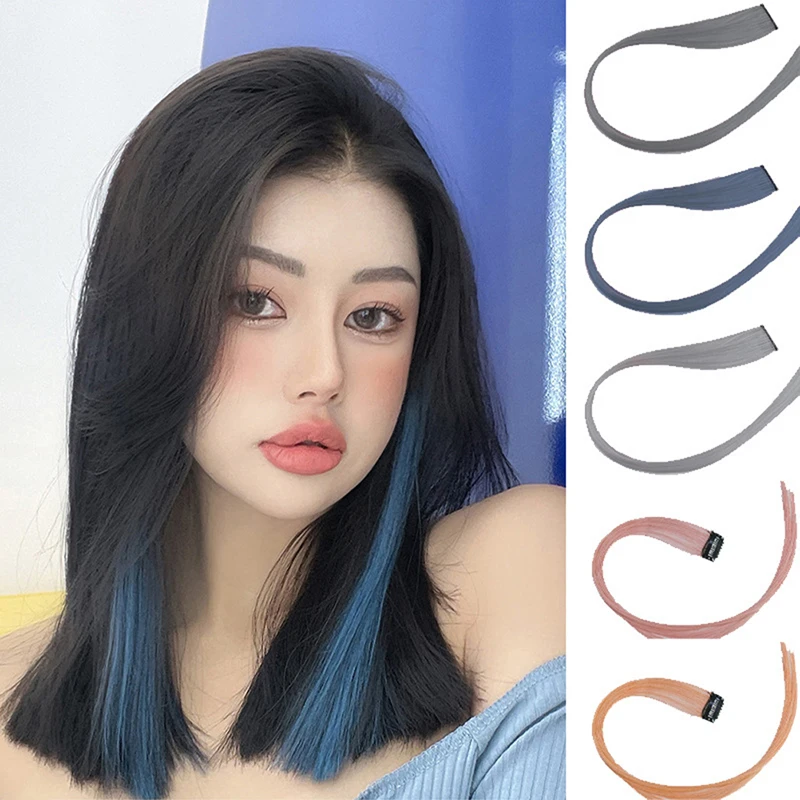 

60cm Hair Extension Clip In Hairpiece Long Straight Hanging Ear Wig Clip Synthetic Hair Extensions Hairpiece Hairpin Accessories