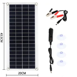 Portable 30W 12V Solar Panel Kit with Dual USB Output and Multi-Amp Controller for Car and Boat Battery Charging (Solar panel only)
