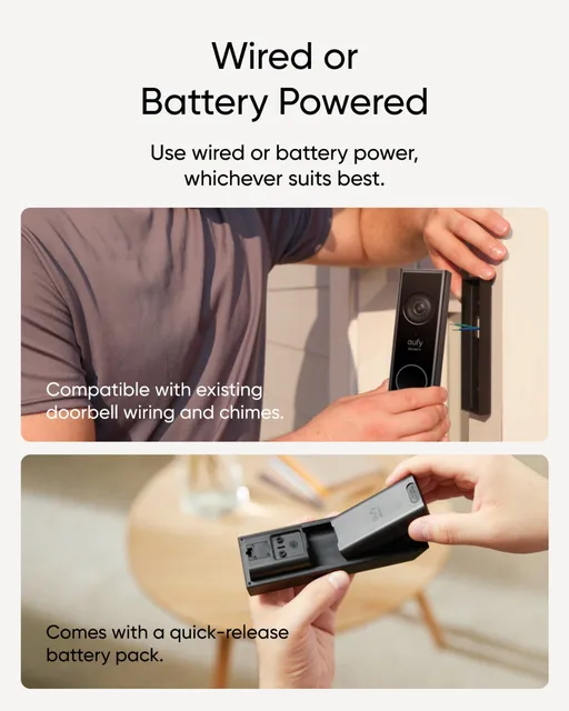 eufy Security Video Doorbell E340 Dual Cameras with Delivery Guard 2K Full HD Color Night Vision Wired or Battery Powered 5