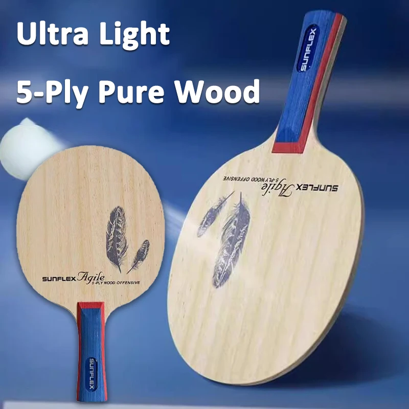 Sunflex Racket SUNFLEX 5-Ply Pure Wood Table Tennis Blade Offensive Ultra Light ...