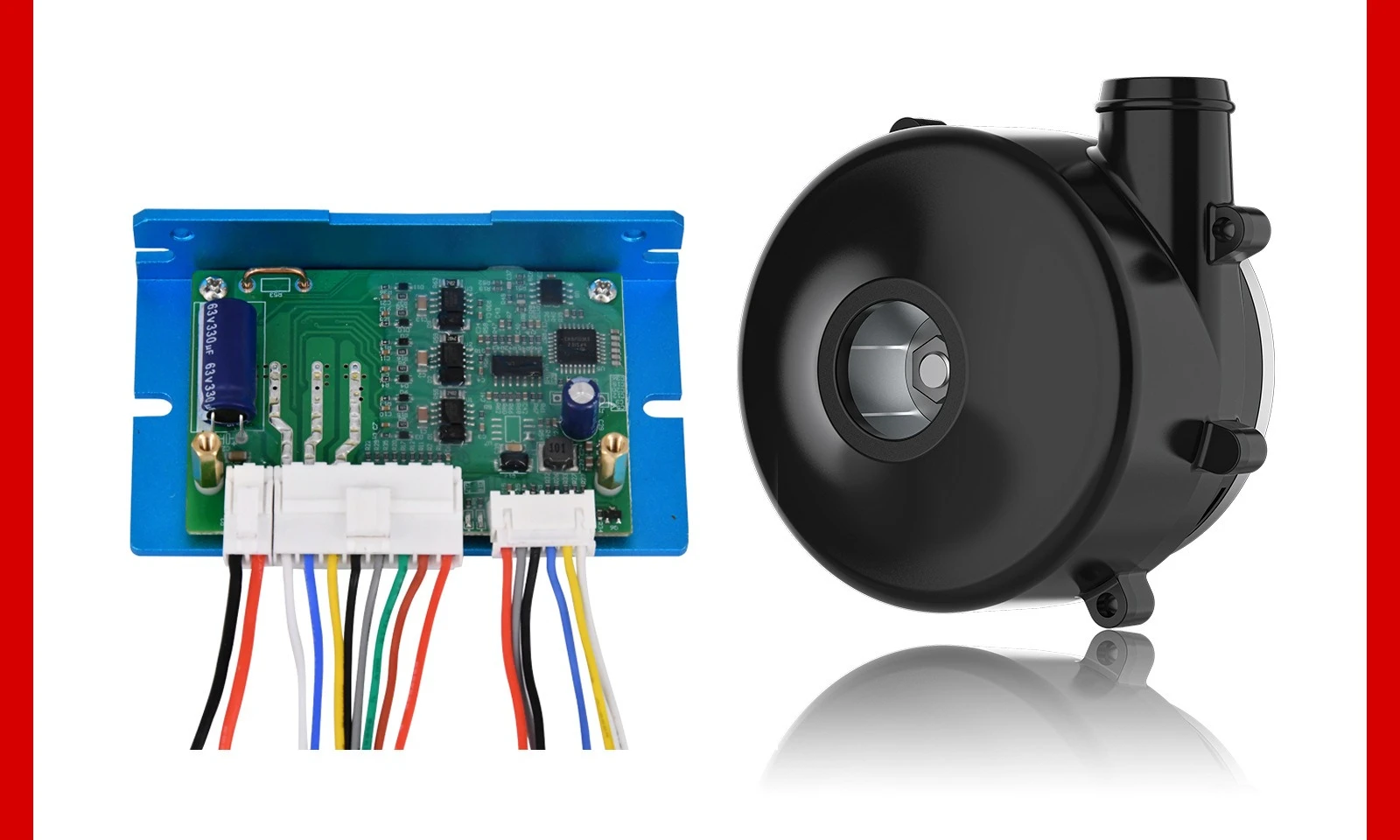 12/24VDC-250W 브러시리스 DC 드라이버(120 포함) ° 홀 유도 방식은 0-5V 및 PWM 속도 조절을 지원합니다.