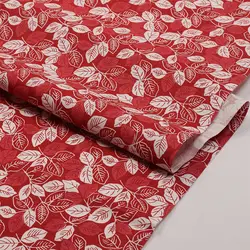 Red Series Cotton Twill Printed Fabric - Premium Quality for Handmade DIY Projects (Red leaves)