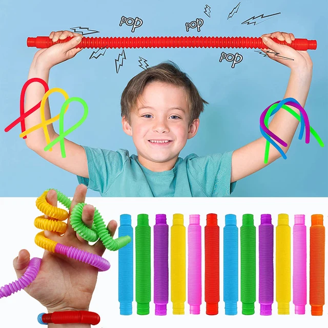 Fidget Toys Plastic Pop Tube Coil Children'S Creative Magical ToysCircle Funny Toys Early Development Educational Folding Toy 1