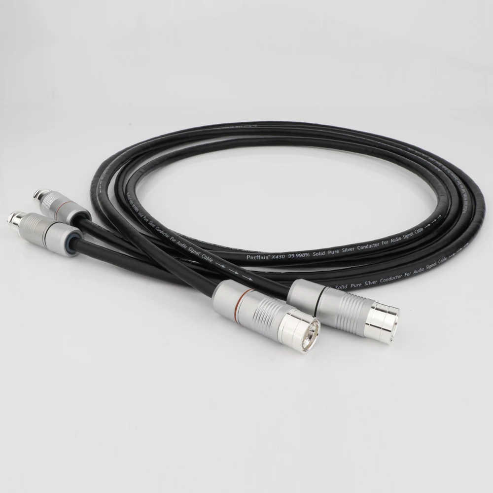 áudio HiFi, cabo balanceado XLR, plugue prateado,