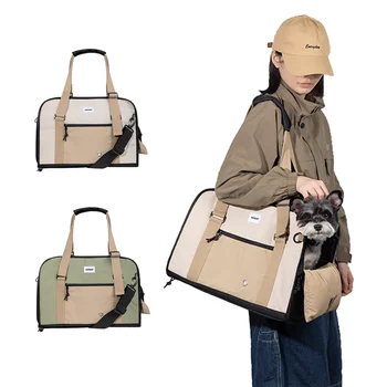 부드러운 고양이 개 캐리어, 휴대용 통기성 접이식 숄더백, 나가는 여행 강아지 새끼 고양이 핸드백, 잠금 안전 지퍼 포함