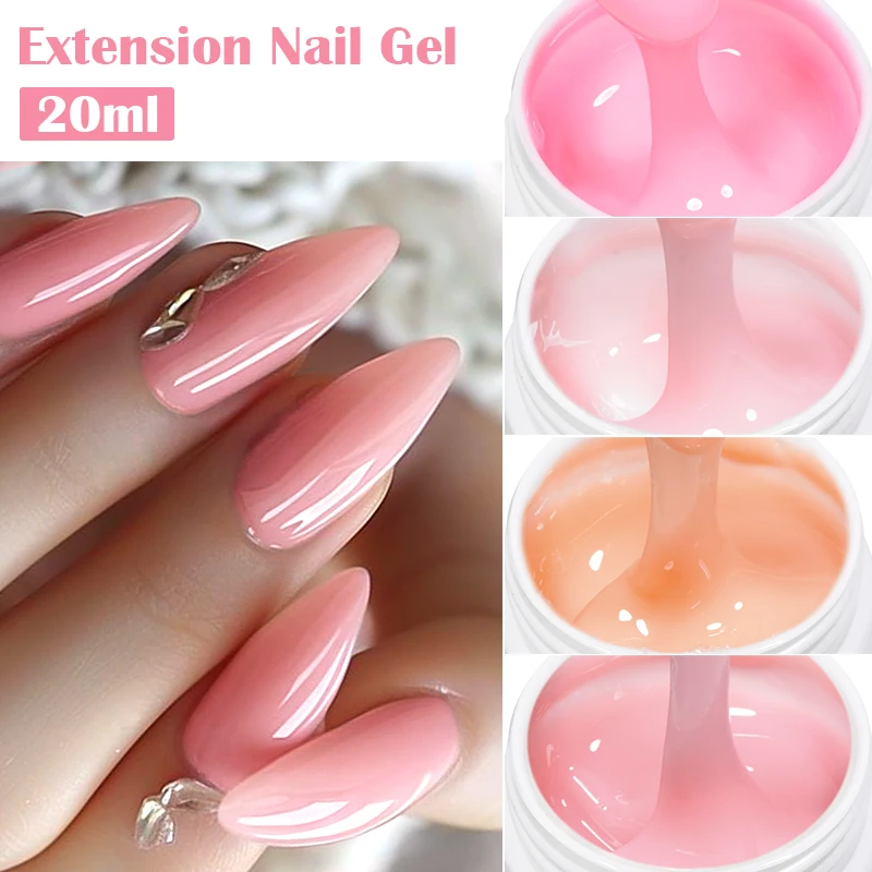 MEET ACROSS 20ml Pink Clear Nude Extension Gel Nail Polish Nail Supplies Semi Permanent UV Gel LED Hard Gel Nail Art Varnish S189eb8f2839149d287f87f60fd5976e8Y