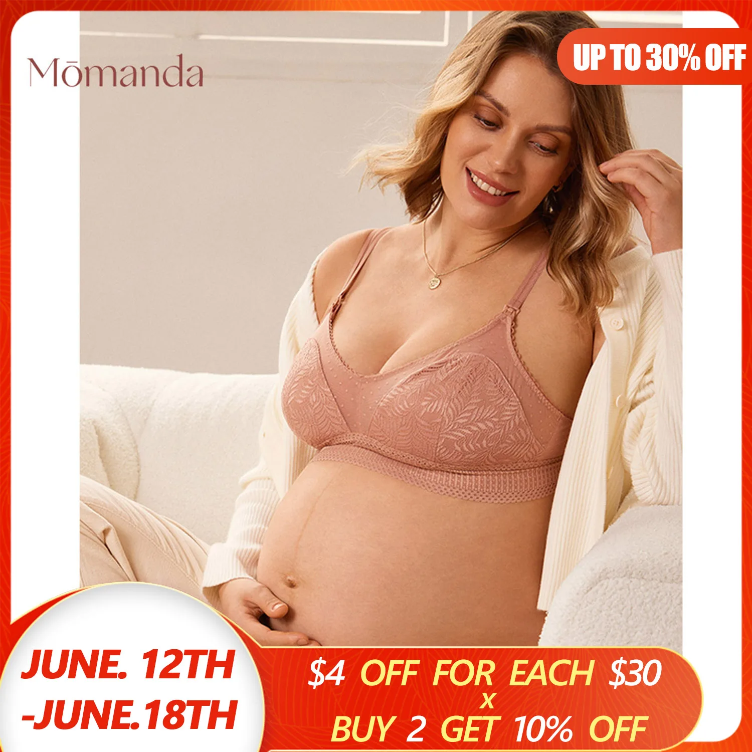 MOMANDA Lace Breastfeeding Maternity Nursing Bra For Pregnant Women