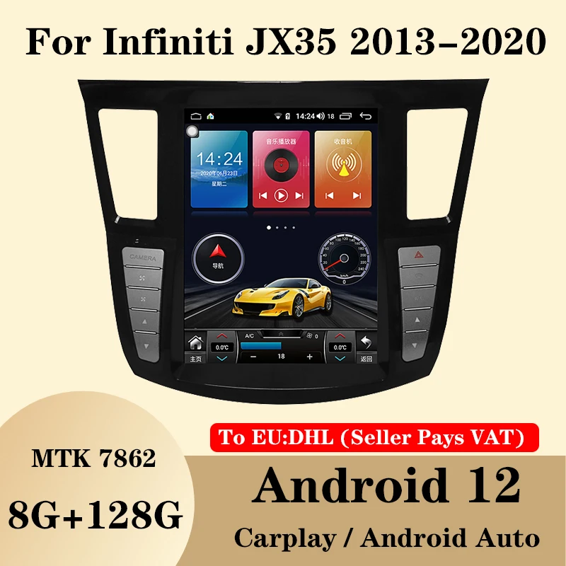 

Android12 Carplay Head Unit For Infiniti JX35 2013-2020 12.1 Inch Car Radio Auto Stereo GPS Navigation Multimedia Player WiFi