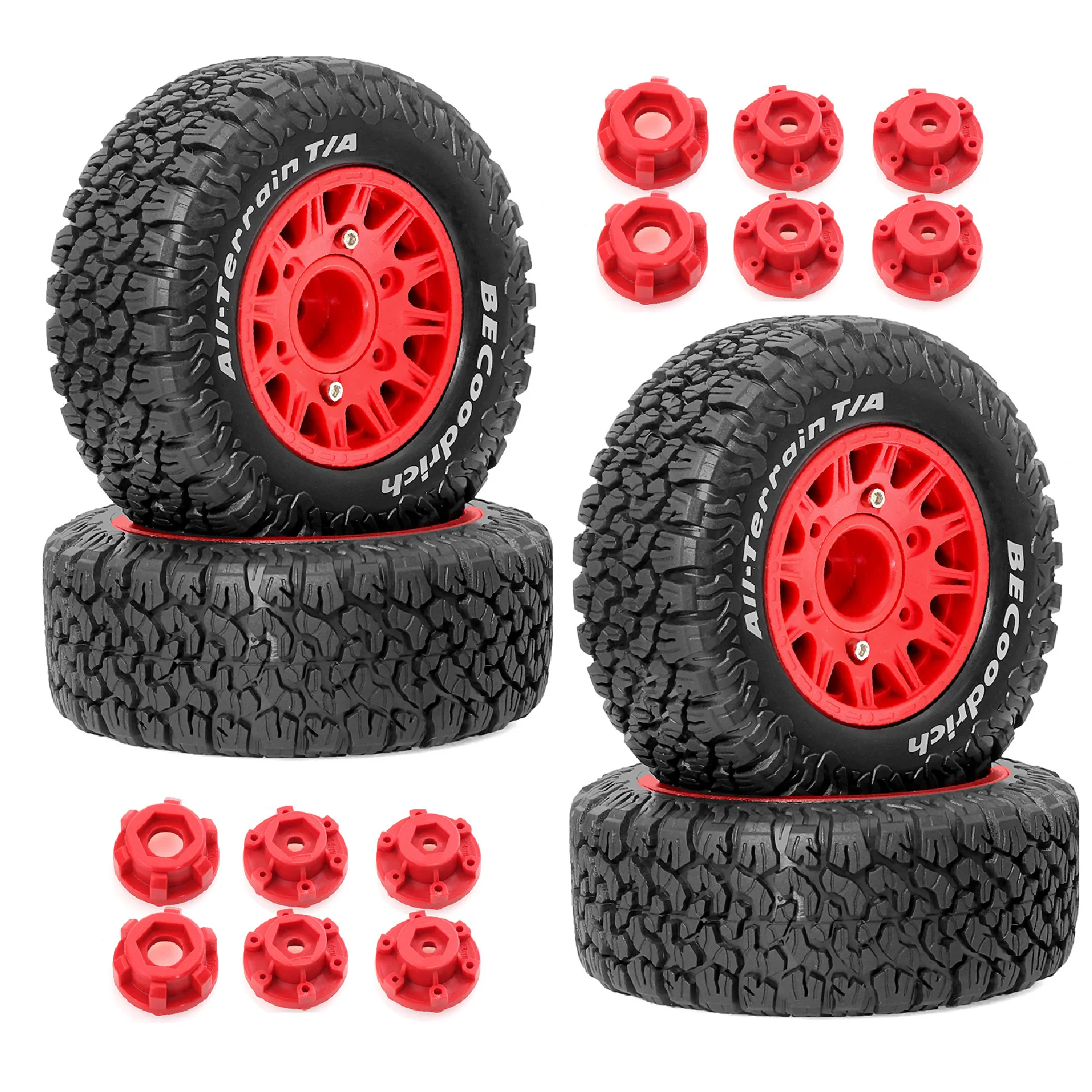 4 гуме за RC возило 1/10, гуме од гуме, хексагонални пречник 12 мм за Traxxas Slash, Arrma Senton