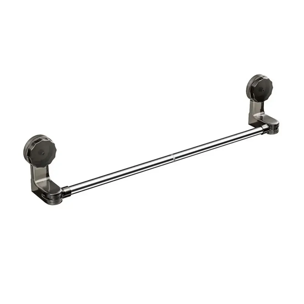 Durable Suction Cup Towel Rack Wall Mounted Adjustable Towel Bars Multipurpose Retractable Clothes Drying Rack