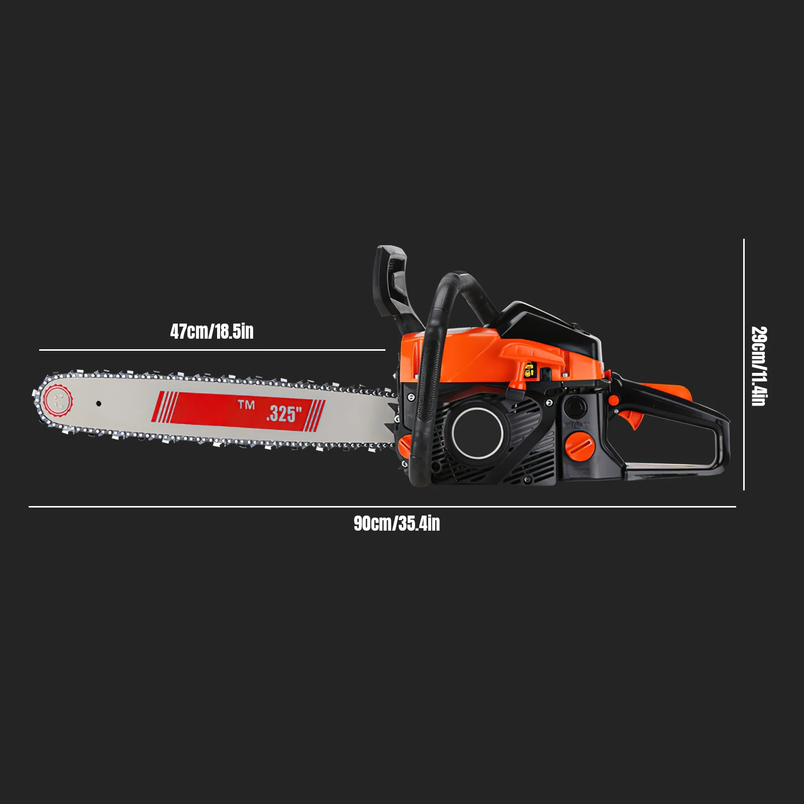 68CC 20-Zoll-Gas-Kettensäge, 7000 W 2-Takt-Profi-Kettensäge zum Baumschneiden und Holzscheitern, 55 cm lange elektrische Kettensäge – Detail 8
