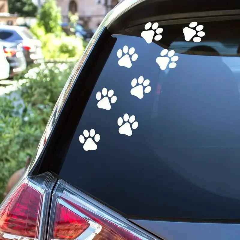 

Black White Pet Dog Paws Car Sticker For Window