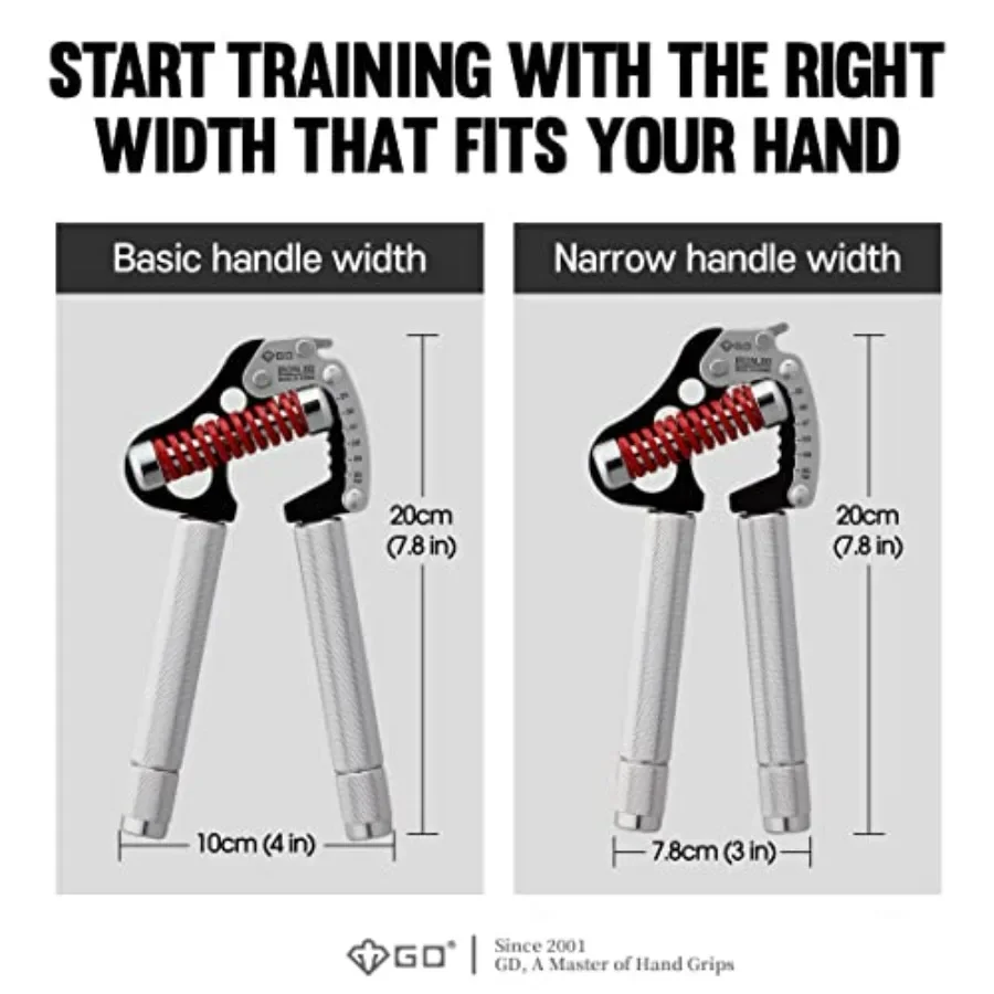 Grip Strength Trainer Adjustable Hand Gripper Strengthener Hand Grip Exerciser Wrist Strengtheners Silent & Durable – Forearm, F