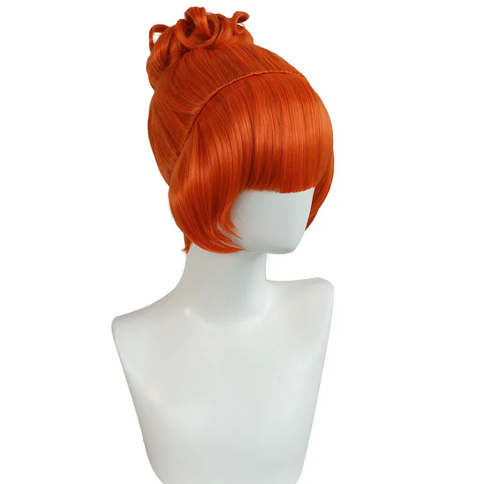 2 Grands Chouchoux Postiches Orange - Accessoire Déguisement Cosplay Kawaii