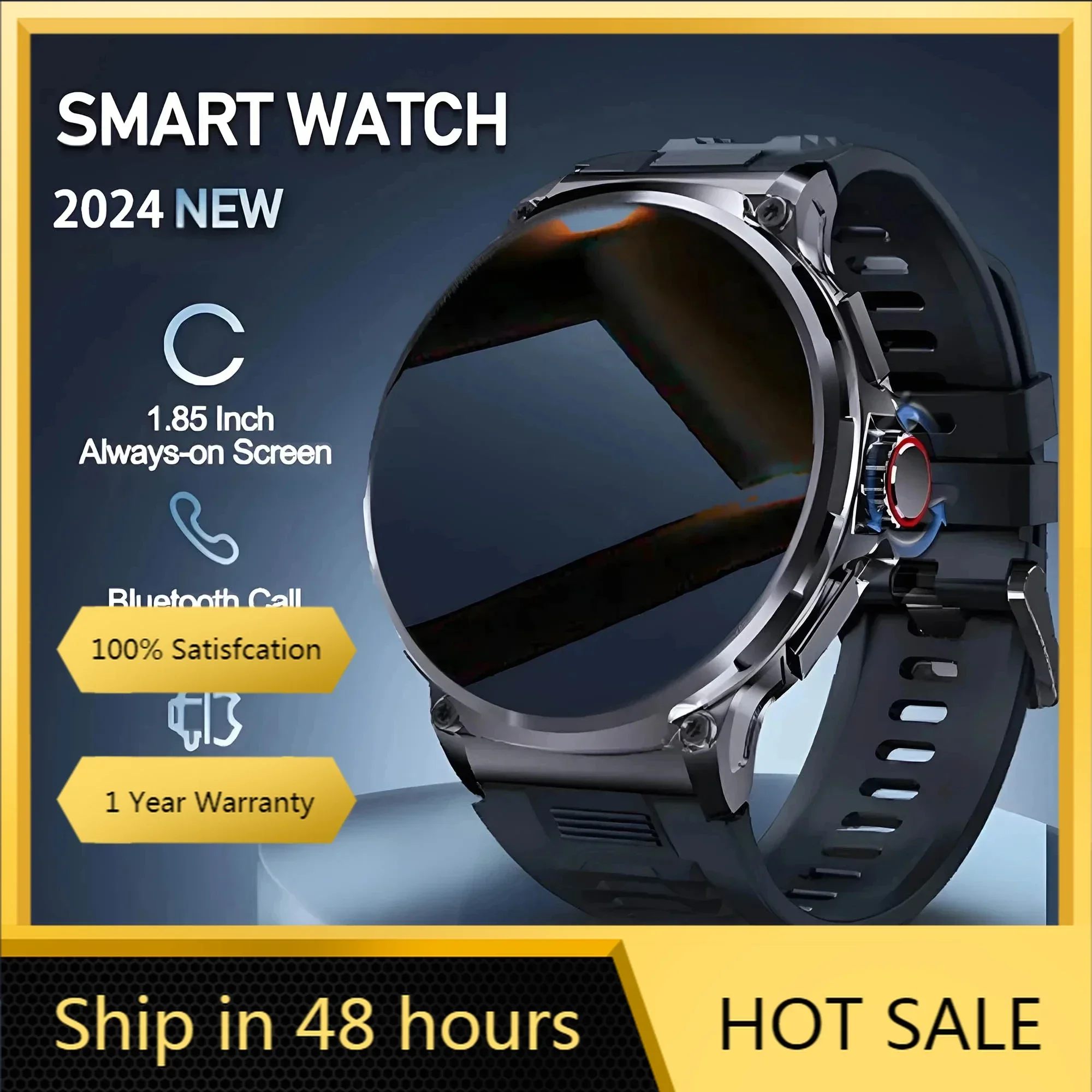 

New 1.85-inch Ultra HD Bluetooth Call Smart Watch Men Sport Fitness Track Heart Rate Monitor 710mAh Smartwatch For Huawei Xiaomi