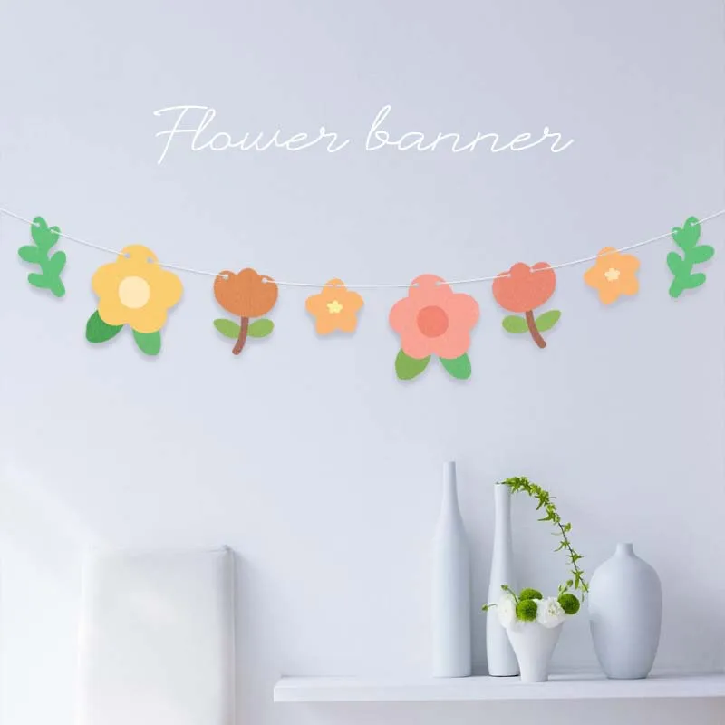Foglia Dora Banner Colorato Ghirlande Fiore Appeso A Parete Banner Per La Camera Dei Bambini Soggiorno Decor Compleanno Festa Di Nozze Decor Banner
