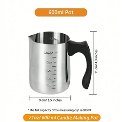 Candle Making Starter Kit with Pouring Pot and Craft Tools (600ml Pot)