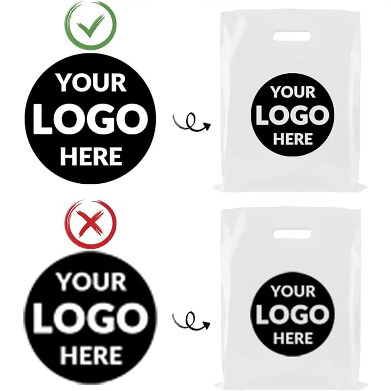 Plastic Shopping Bags 100 custom logo colored reusable with handles Gift Bags