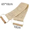 Rub Exfoliating Dead Skin Shower Towel Durable Skin Care Bath Towel Scrubber Sisal Back Strap Wooden Handle 6