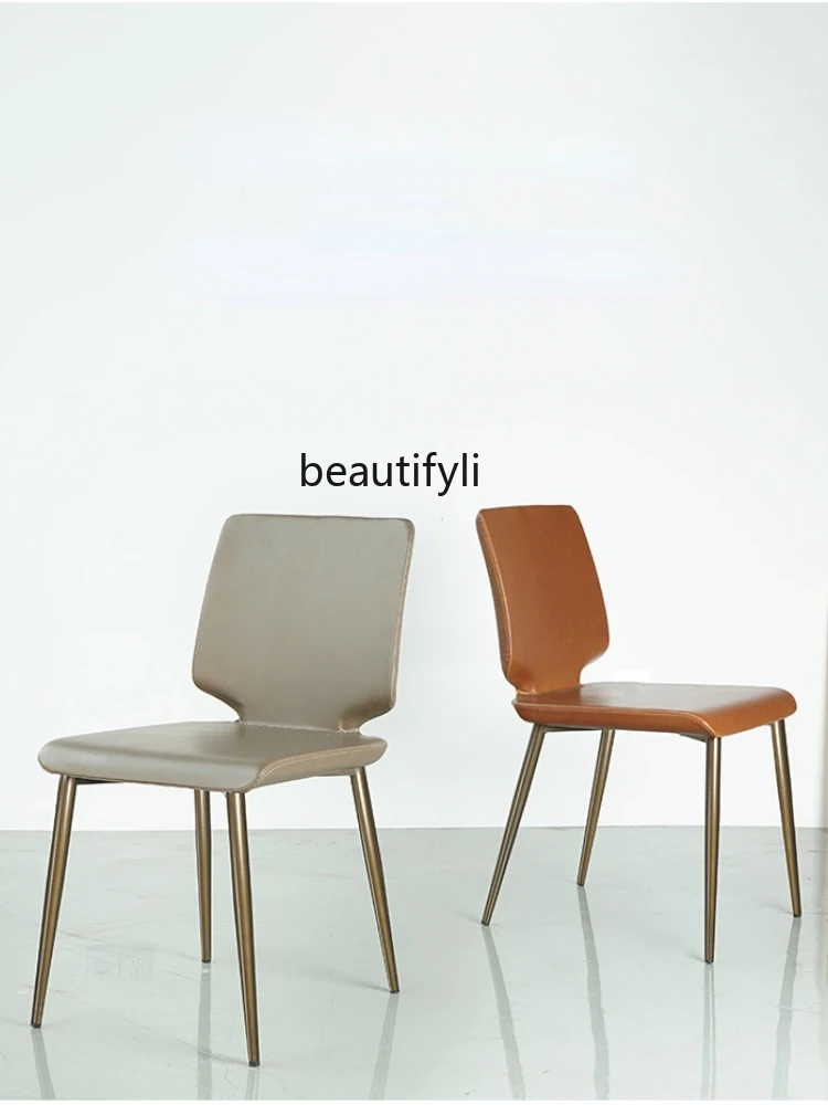 

GYLight Luxury Dining Chair High-End Minimalist Modern Minimalist Dining Table and Chair Nordic Dining Stool Leather Stool Chair