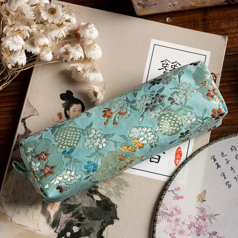 1 Piece Lovely Floral Pencil Pouch Retro European Style Flower Pencil Case  High Capacity Canvas Stationery Storage Bag Student - AliExpress