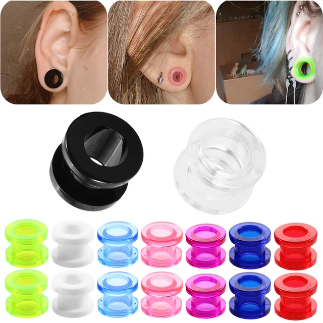 Dilatatori Per Orecchie In Acrilico Multicolore – Tunnels Di Varie Misure (da 6mm A 25mm) Per Uomo E Donna Con Scatola Regalo