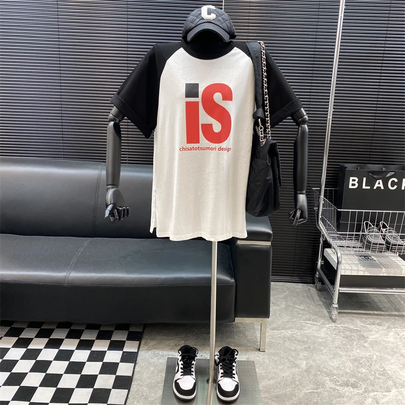 

2022 New fashion Designer new style Famous brand Lettered printing Versatile T-shirt Round neck Loose Casual Color matching top
