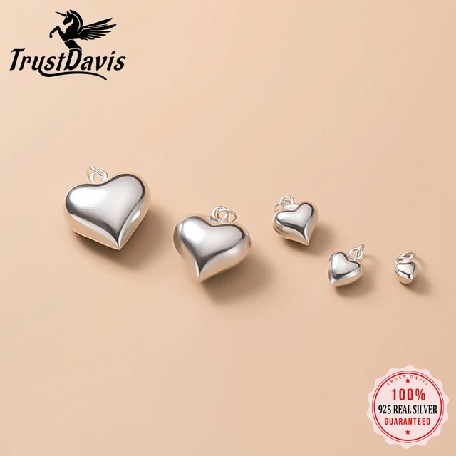 Silver Heart Charms (8pcs / 15mm x 17mm / Tibetan Silver) Wedding Favor Charm Valentines Day Gift Decoration Love Charm Add on Charm CHM2277