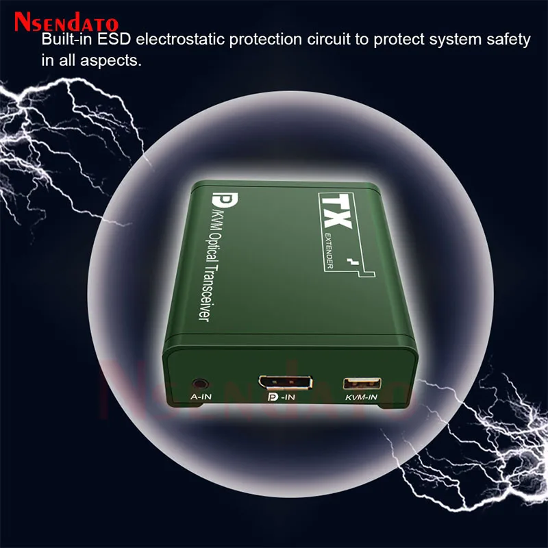 20km DP Fiber KVM Extender Transceiver Over LC Fiber Optical Cable 1080P USB KVM DP Video Transmitter And Receiver Extender Kit