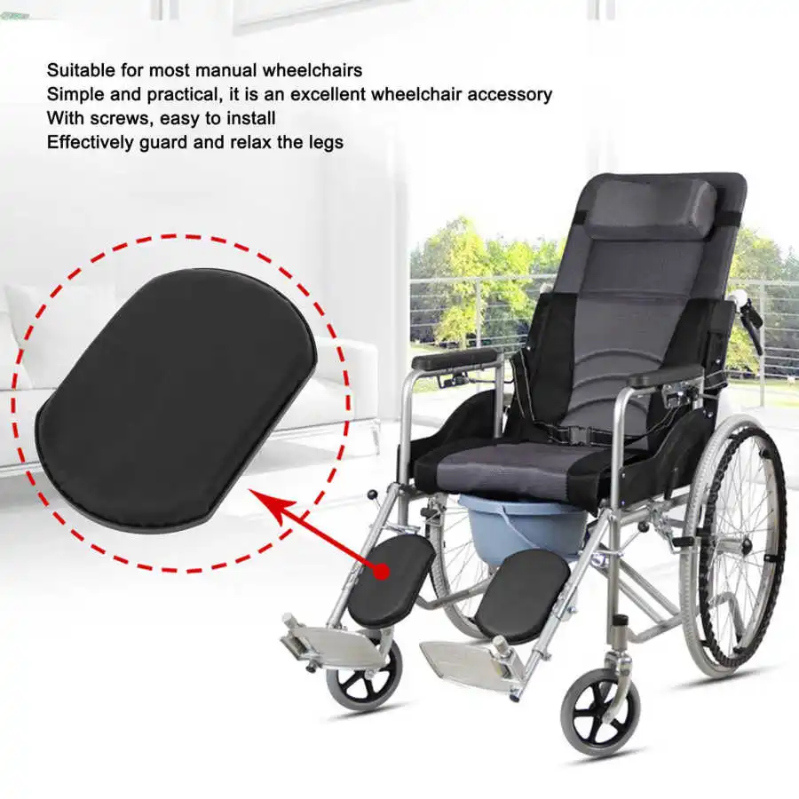 

Waterproof Wheelchair Elevated Leg Rest Wheelchair Calf Pad Leather Replacement Wheelchair Leg Cushion Soft Breathe Reusable New