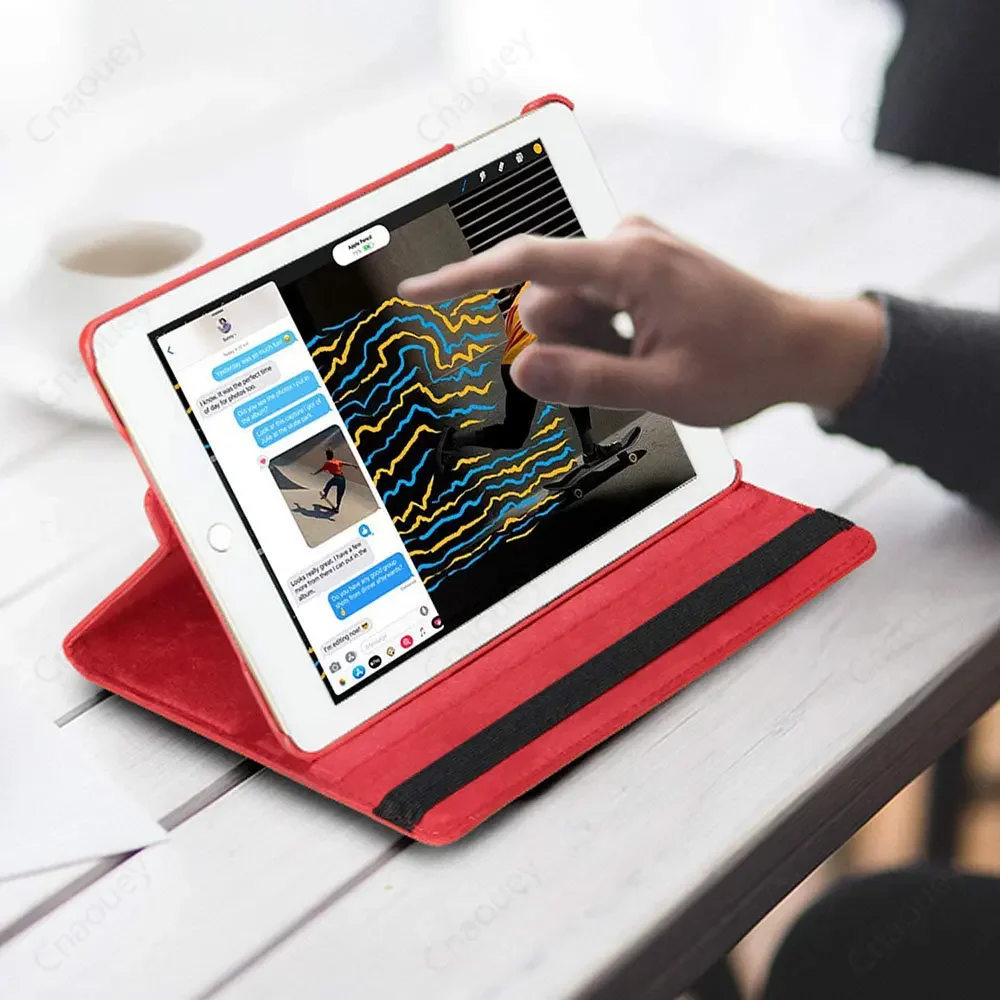 Estojo de Couro pu para Ipad Capa para Ipad 10.2 7th 8th 9th Generation Auto Wake up Dormir 360 Rotating - Imagem 2