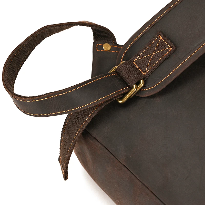 Womens Rustic Brown Leather Backpack Mens Purse