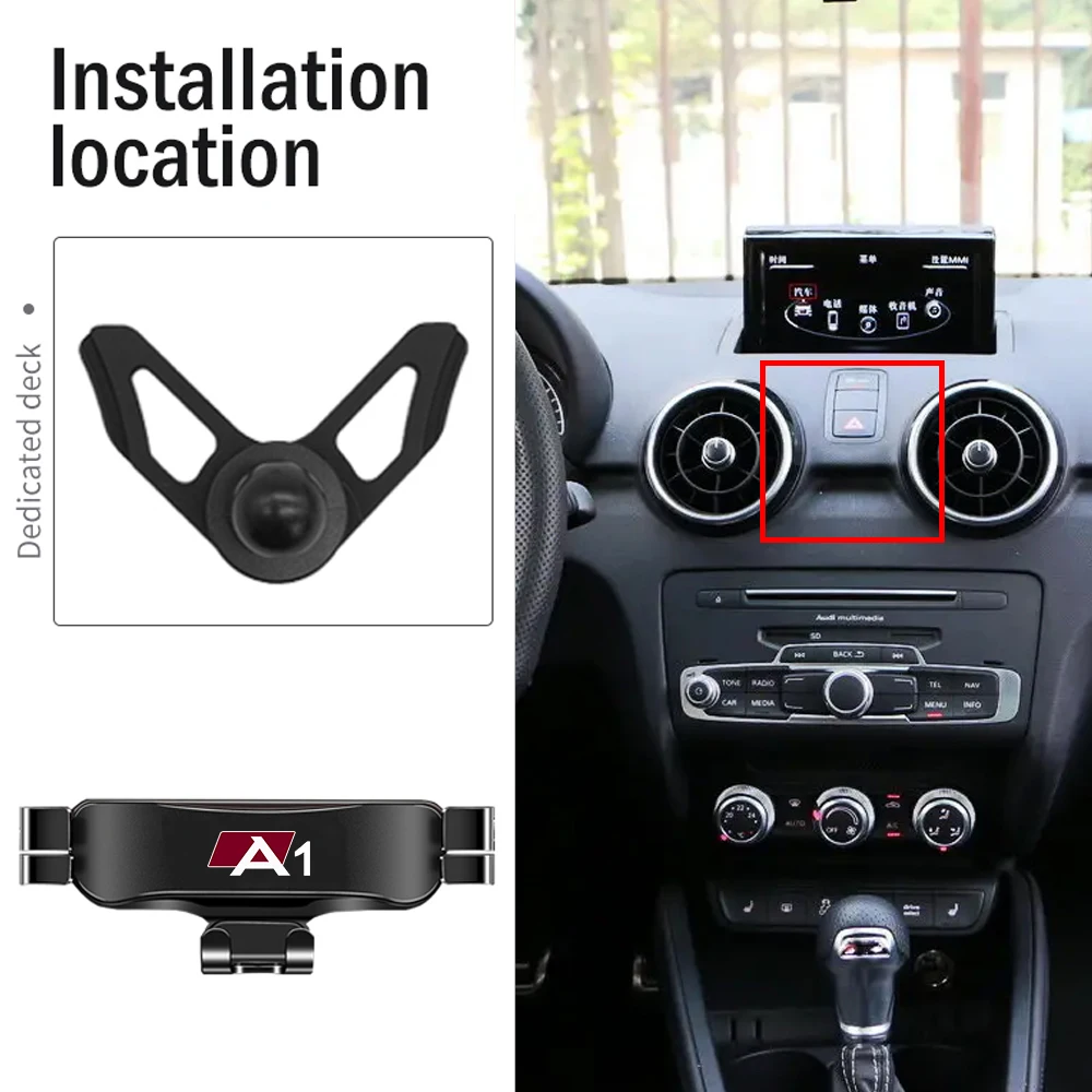 Car Mobile Phone Holder Air Vent Mounts Stand GPS Gravity Navigation Bracket For Audi A1 Sportback 8XA 8XF 2011-phone holder mobile phone holder