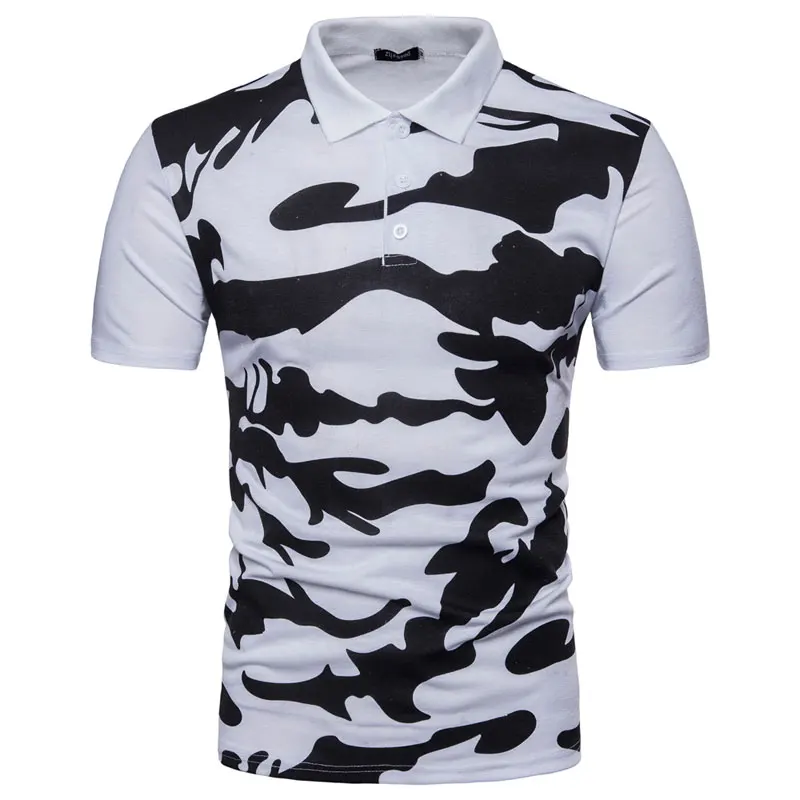 

Mens Summer 3D Camouflage Print Short Sleeve Polos Shirt Tops Male Clothing Casual Sports Tees