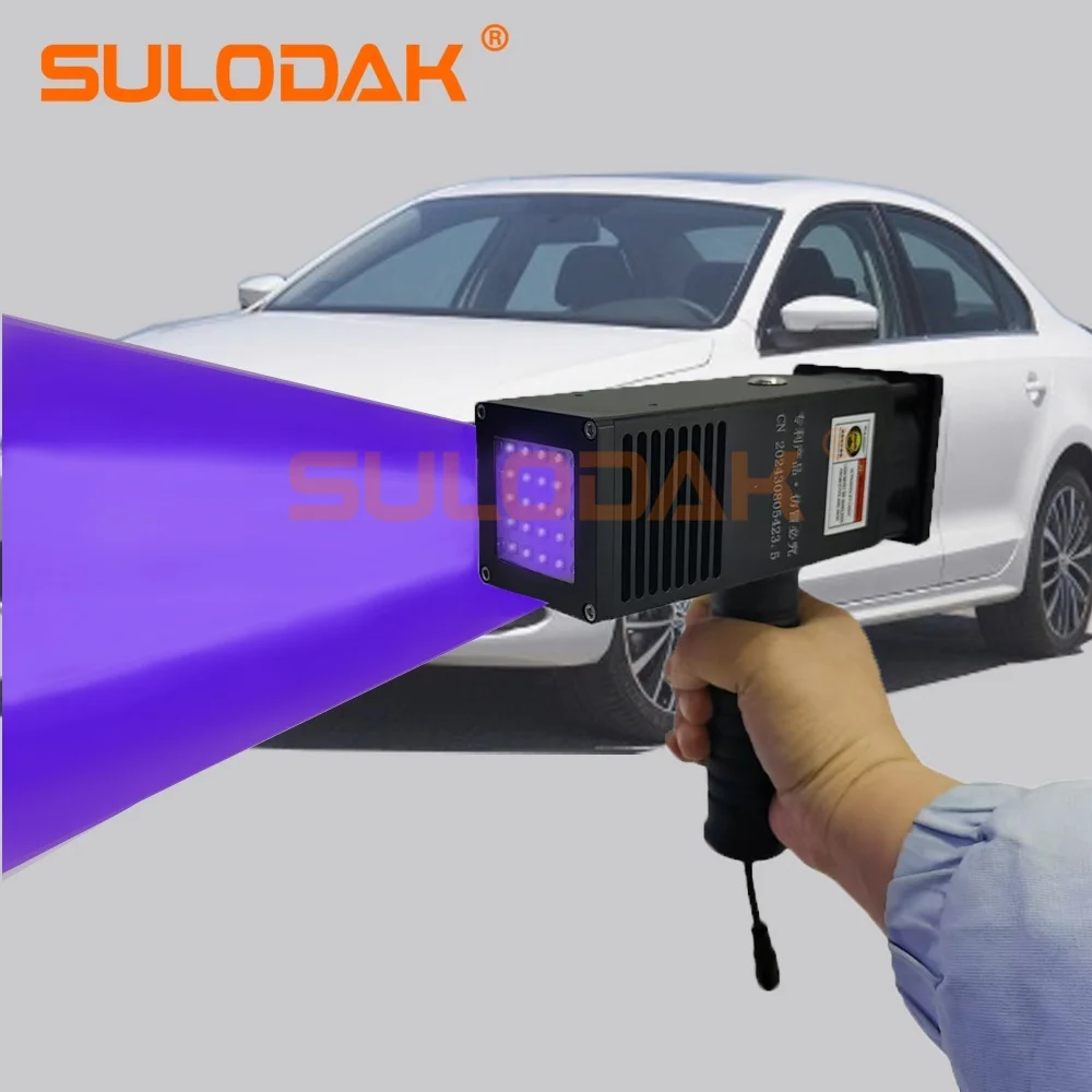 Handheld UVLED Curing Lamp 40*40MM UV Glue UV Ink Sheet Metal Putty Uv Curing Lamp Automotive Repair Baking Paint