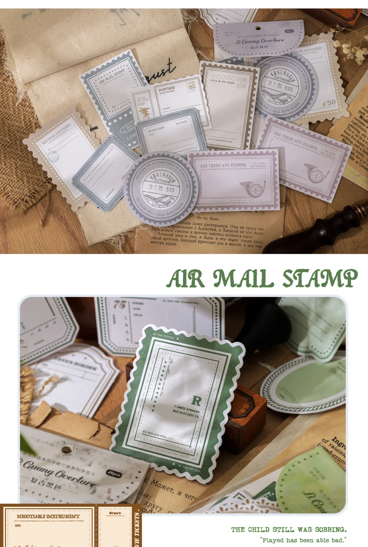 20 Stück Dekor Scrapbooking Vintage Label Materialien Papier Combo Kit DIY Junk Journal Collage Fotoalbum Retro Hintergrundpapier – Detail 7
