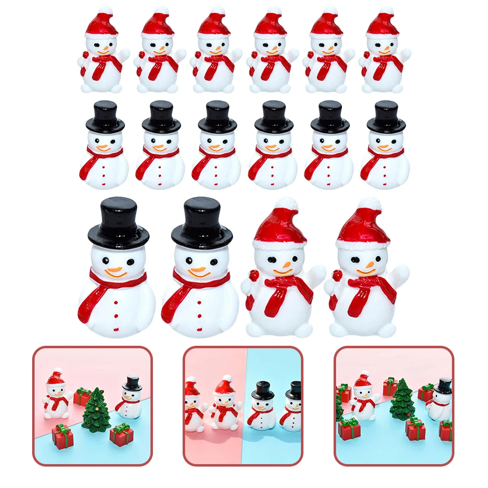 

10/12/20pcs Christmas Mini Resin Santa Claus Snowman Figurines Micro Landscape Ornaments New Year Decoration