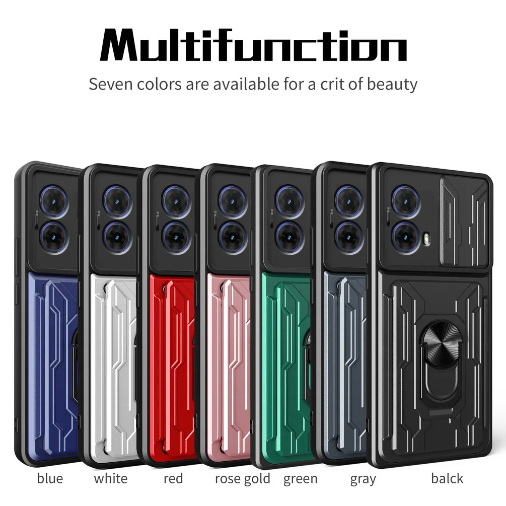 Card Holder Armor Hybrid Ring Cover with Camera Protection