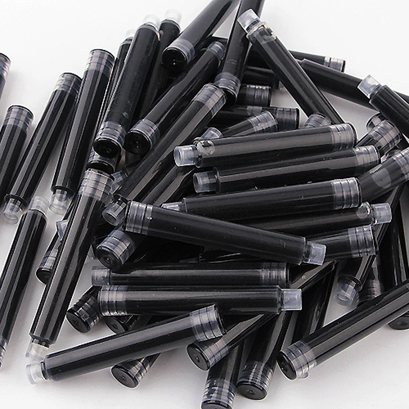 50PCS 3.4/2.6mm  Pure Blue Ink Blue Black Red Ink Sac Ink Supplies for Students Positive Posture Practice Calligraphy Pen