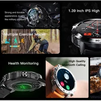 Smart Watch K52 Bluetooth Call 1.39inch IPS Big Screen 400mAh Long Standby Health Monitoring Outdoor Sport Men Women Smartwatch 2