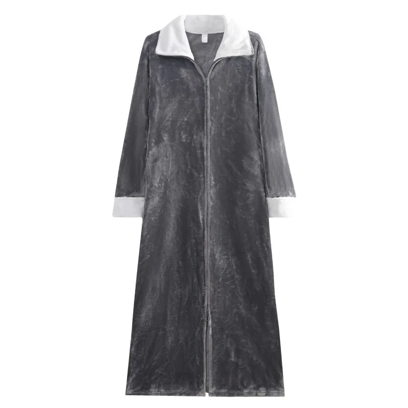 Women Plus Size Thickening Flannel Extra Long Thermal Bathrobe