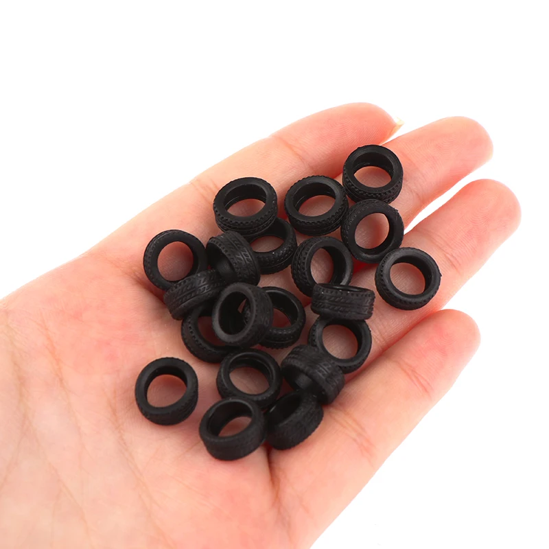 

20PCS 1/64 Tire Skin Car Model Scene Accessories DIY Black Tire Wheels Car Model Scene Accessories 8*12*5mm Children Boy Toy New