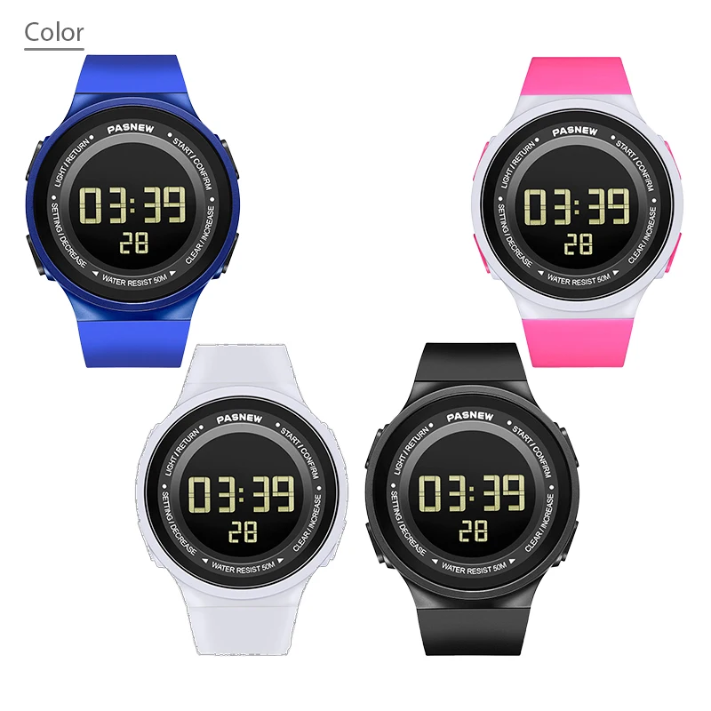 Stylish Women Electronic Wristwatch Black Silicone Pedometer Digital Hand Clock Female Casual Sport Waterproof Led Watches Lady
