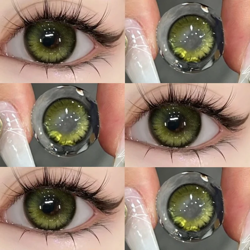 MILL CREEK Colored Contact Lenses For Eyes Myopia Natural Green Contact Lens with Prescription Beauty Pupil Cosmetics Yearly Use