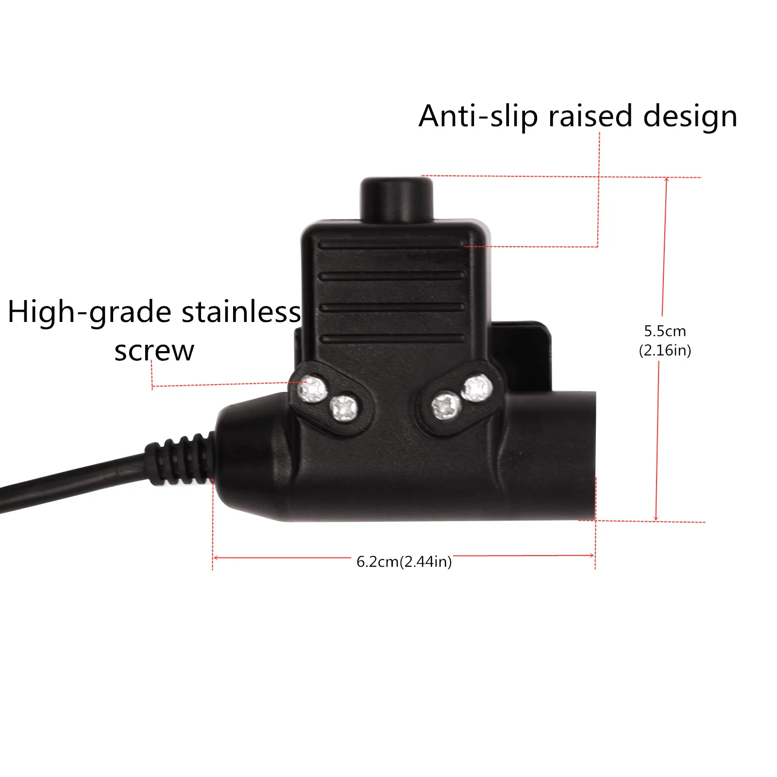 U94 PTT Cable Plug Headset, Earpiece Adapter, for Baofeng UV- 9R, UV- 9RPLUS, UV- XS, Two Way Radio, Walkie Talkie, UV-9R Radio