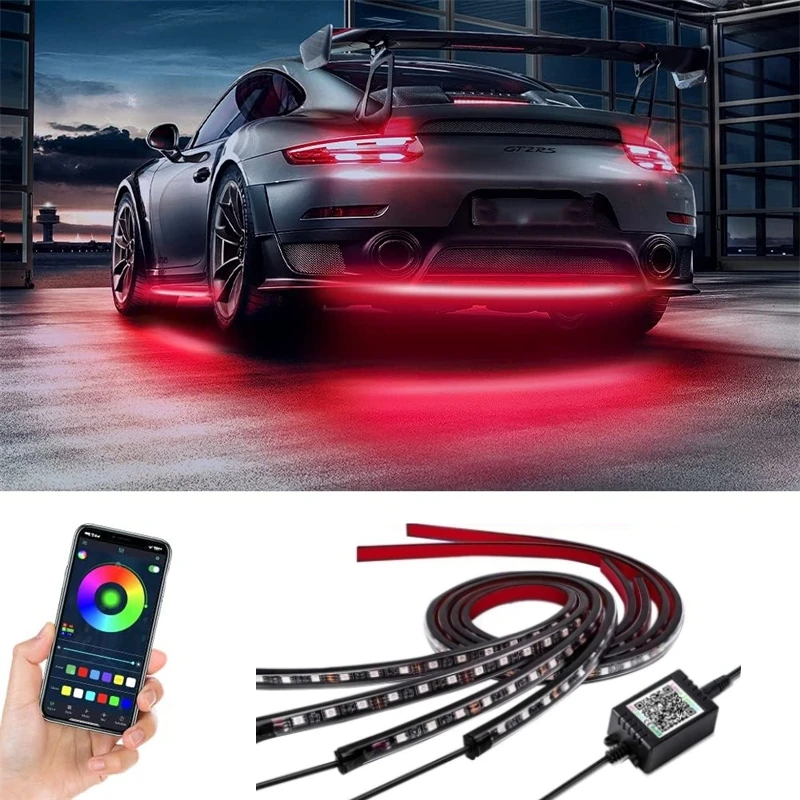

Автомобильная подсветка, неоновая фотолампа, гибкие полосы, RGB дистанционное управление/управление через приложение, автомобильное шасси, декоративная атмосферная лампа