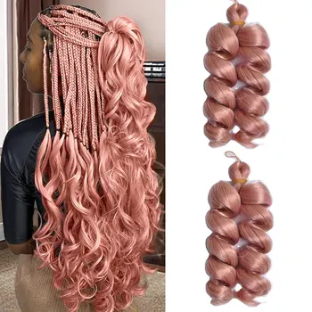 12 Inch Synthetic Hair Spiral Curl Braiding Hair Extensions Ombre Pink Curl Hair French Curls Twist Crochet Hair For Women 1