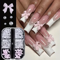Deluxe 500-Piece 3D Nail Art Embellishment Collection with Resin Bows, Pearls, and Diverse Shapes - Ideal (Sku6)