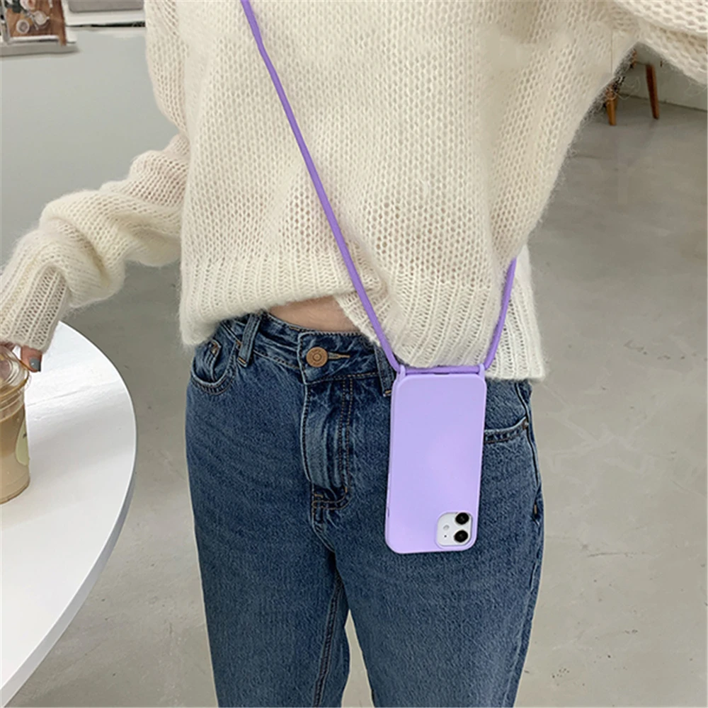 Adjustable Strap Cord Necklace Lanyard Phone Case with Rope Design